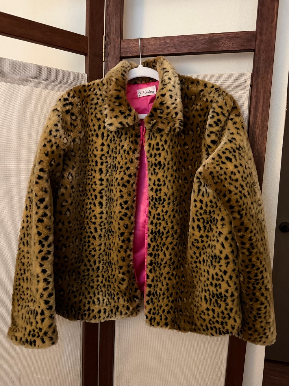 3 Sisters Faux Fur Leopard Jacket